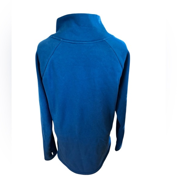 Athleta Pullover Dark Blue Cozy Karma Asymmetrical Zip Fleece Sweatshirt Size M - Picture 3 of 13